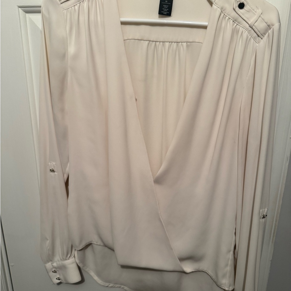 White House Black Market Cream Blouse